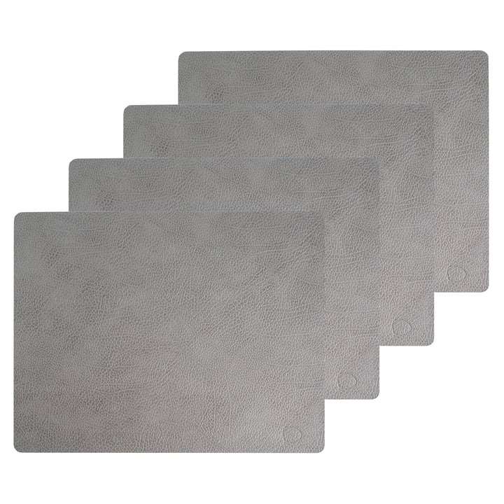 Placemat Square L , 35 x 45 cm from LindDNA in Hippo anthracite - gray(set of 4)