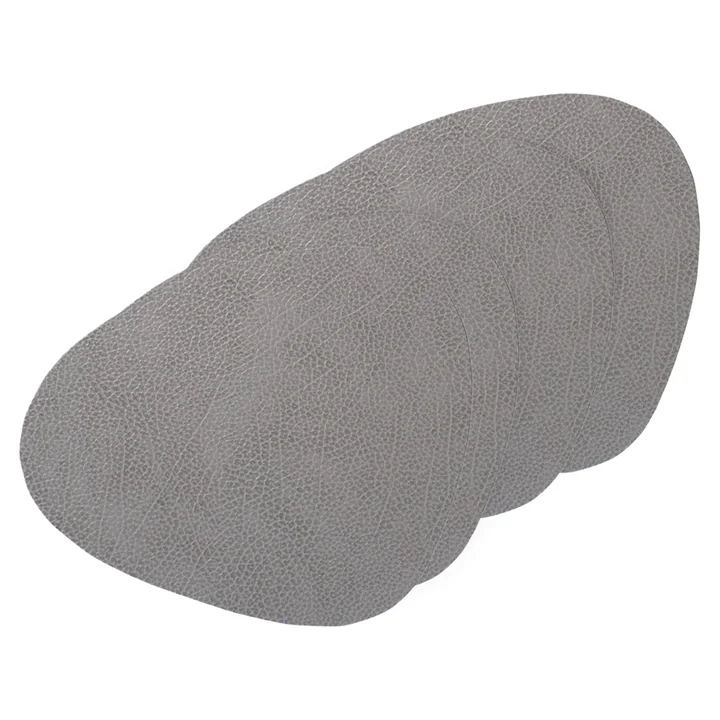 Place mat Curve L from Lind DNA in Hippo black - anthracite (set of 4)