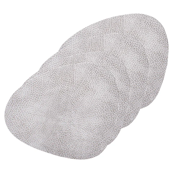 Place mat Curve L from Lind DNA in Hippo white - grey (set of 4)