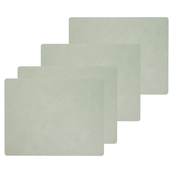 Placemat Square L , 35 x 45 cm from LindDNA in Nupo olive green (set of 4)