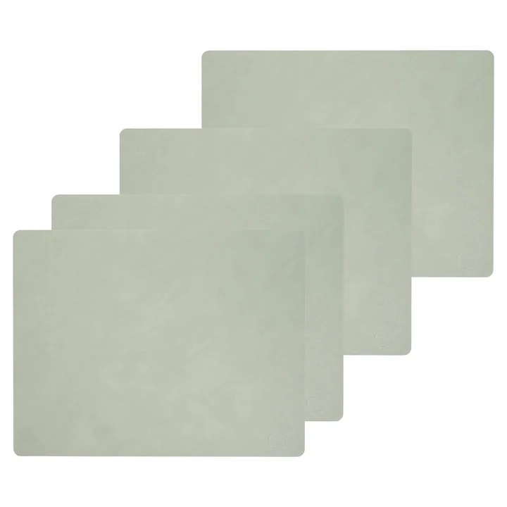Placemat Square L , 35 x 45 cm from Lind DNA in Nupo olive green (set of 4)