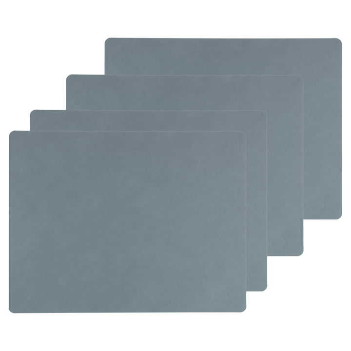 Place mat Square L, 35 x 45 cm by LindDNA in Nupo light blue (set of 4)