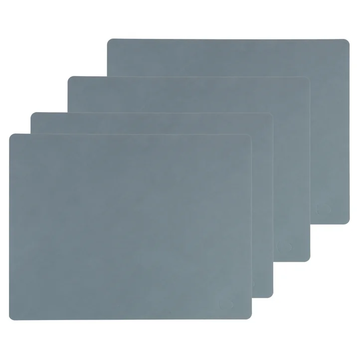 Placemat Square L , 35 x 45 cm from Lind DNA in Nupo light blue (set of 4)