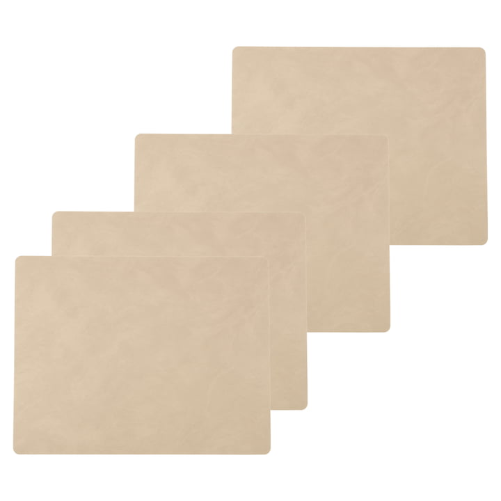 Placemat Square L , 35 x 45 cm from LindDNA in Nupo sand (set of 4)