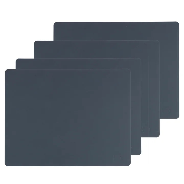 Placemat Square L , 35 x 45 cm from Lind DNA in Nupo dark blue (set of 4)