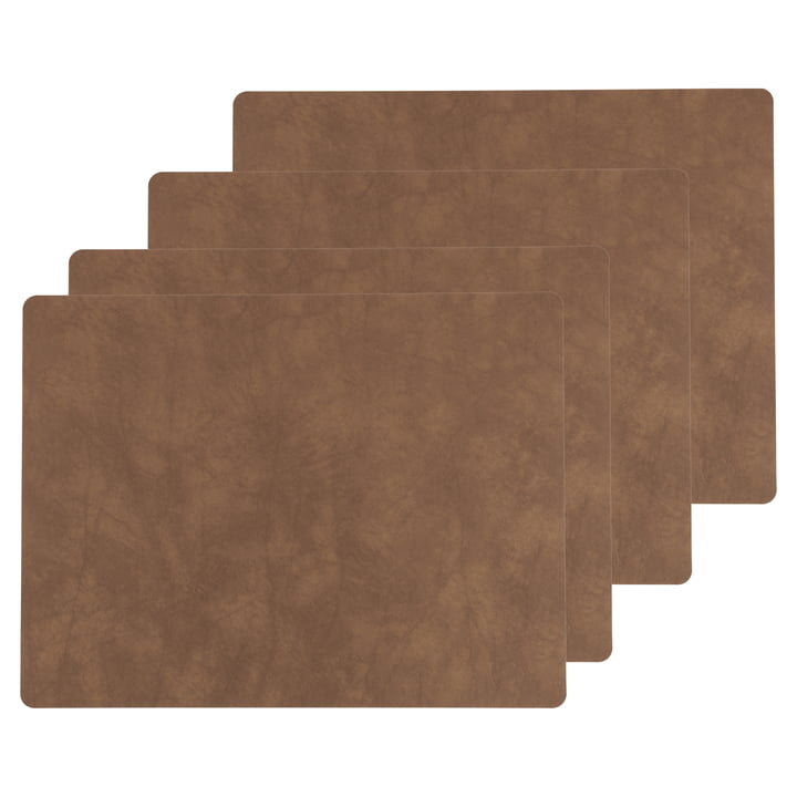 Place mat Square L, 35 x 45 cm from LindDNA in Nupo nature (set of 4)