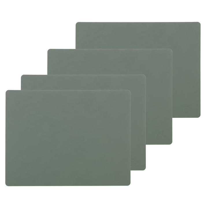 Place mat Square L, 35 x 45 cm from LindDNA in Nupo pastel green (set of 4)
