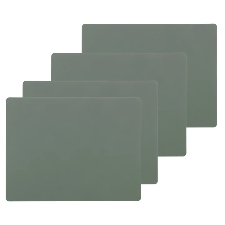 Placemat Square L , 35 x 45 cm from Lind DNA in Nupo pastel green (set of 4)