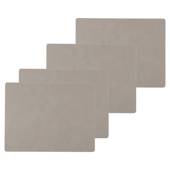 Placemat Square L , 35 x 45 cm from Lind DNA in Nupo light gray (set of 4)