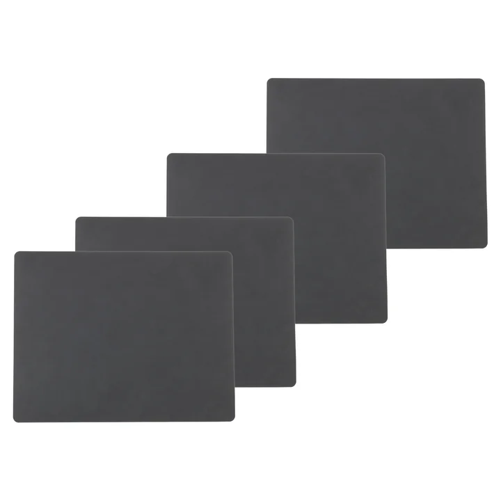 Placemat Square L , 35 x 45 cm from Lind DNA in Nupo anthracite (set of 4)