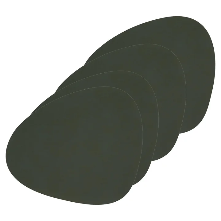Place mat Curve L from Lind DNA in Nupo dark green (set of 4)