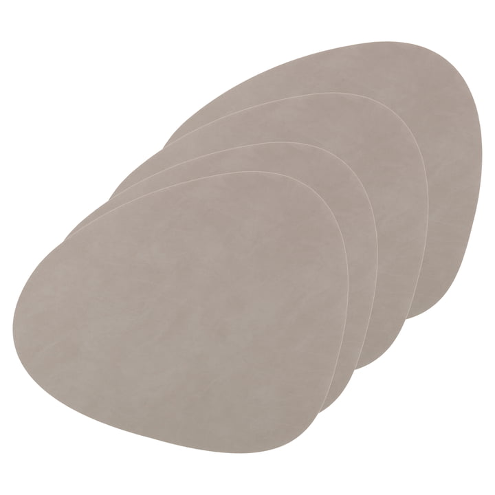Place mat Curve L from LindDNA in Nupo light grey (set of 4)