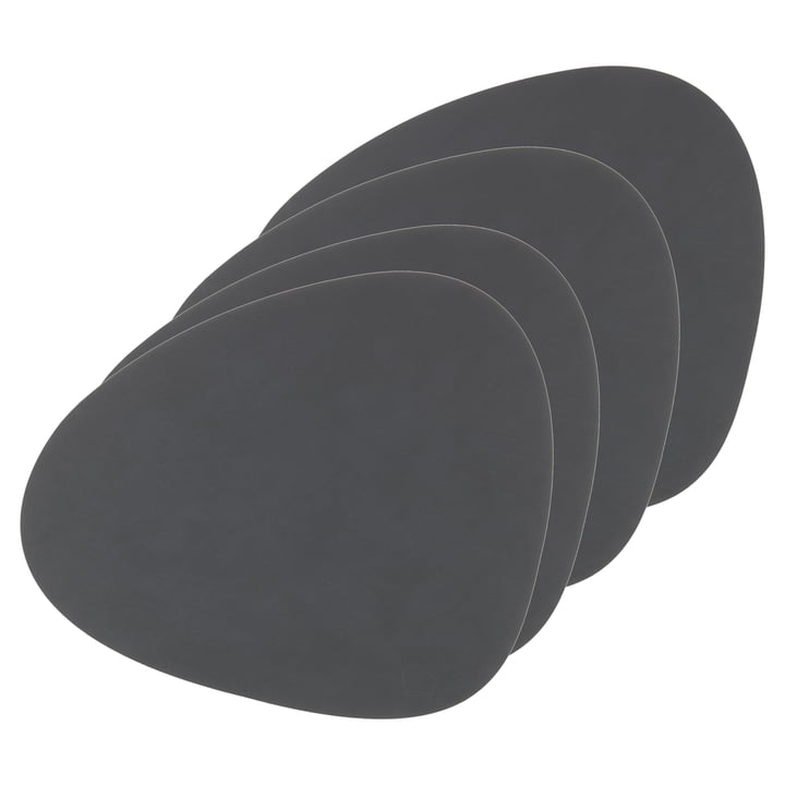 Table set Curve L from LindDNA in Nupo anthracite (set of 4)