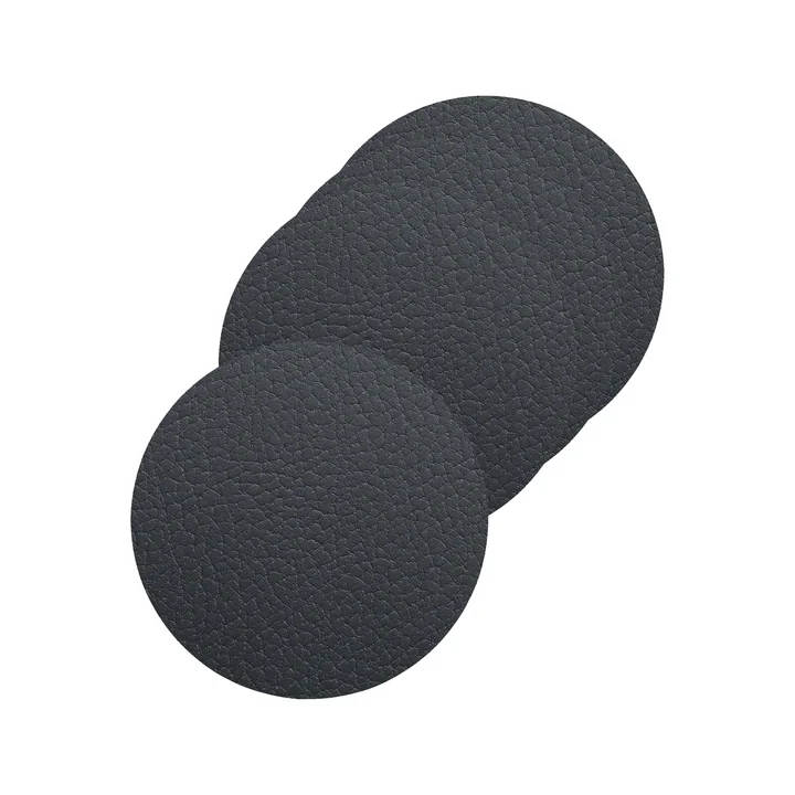 Glass coaster round Ø 10 cm from Lind DNA in Bull black (set of 4)