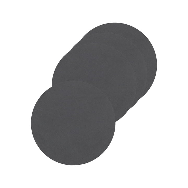 Glass coaster round Ø 10 cm from LindDNA in Nupo anthracite (set of 4)