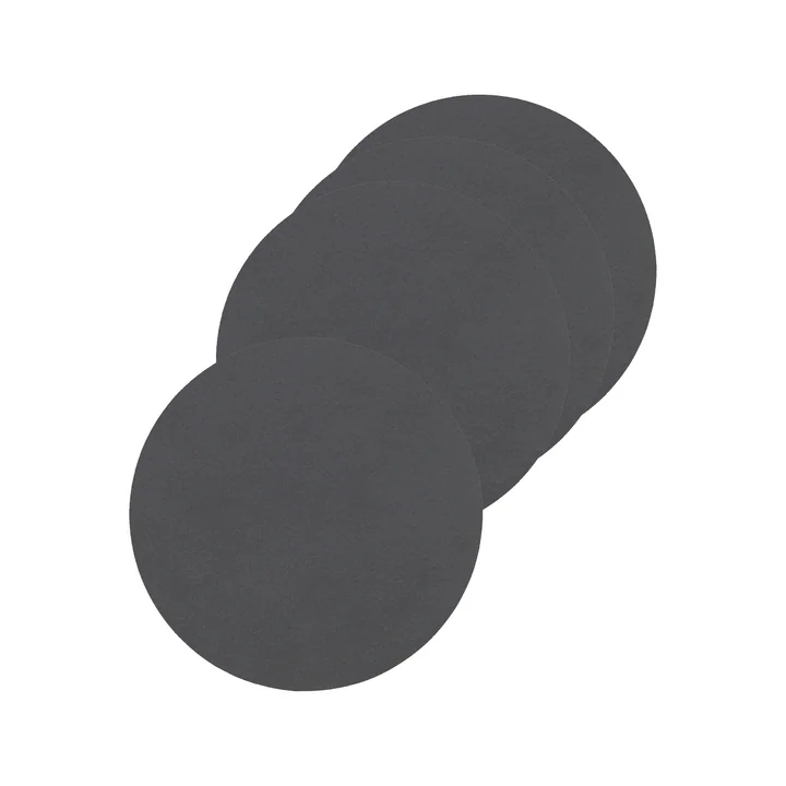 Glass coaster round Ø 10 cm from Lind DNA in Nupo anthracite (set of 4)