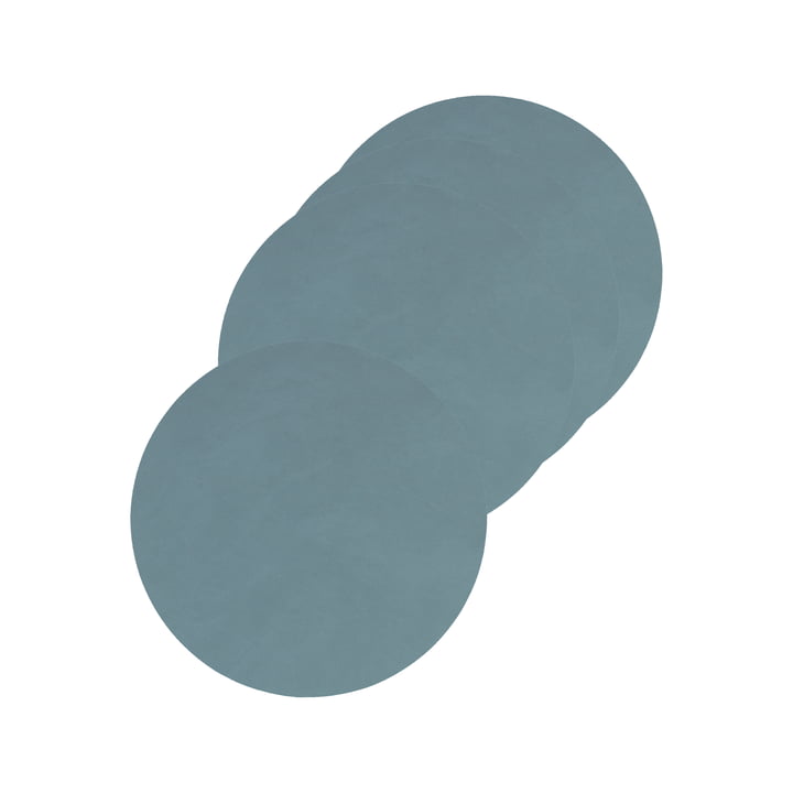 Glass coaster round Ø 10 cm from LindDNA in Nupo light blue (set of 4)
