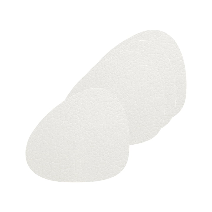 Glasuntersetzer Curve from LindDNA in Bull white (set of 4)