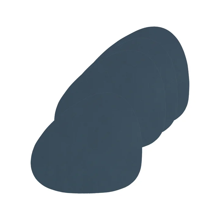 Glasuntersetzer Curve from Lind DNA in Nupo dark blue (set of 4)