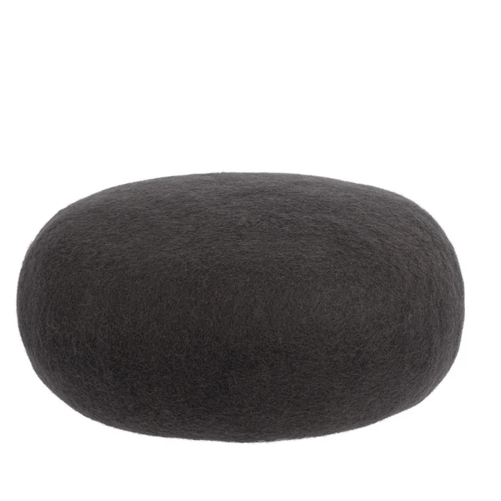 Kuno Pouf Ø 48 x H 18 cm by myfelt in anthracite