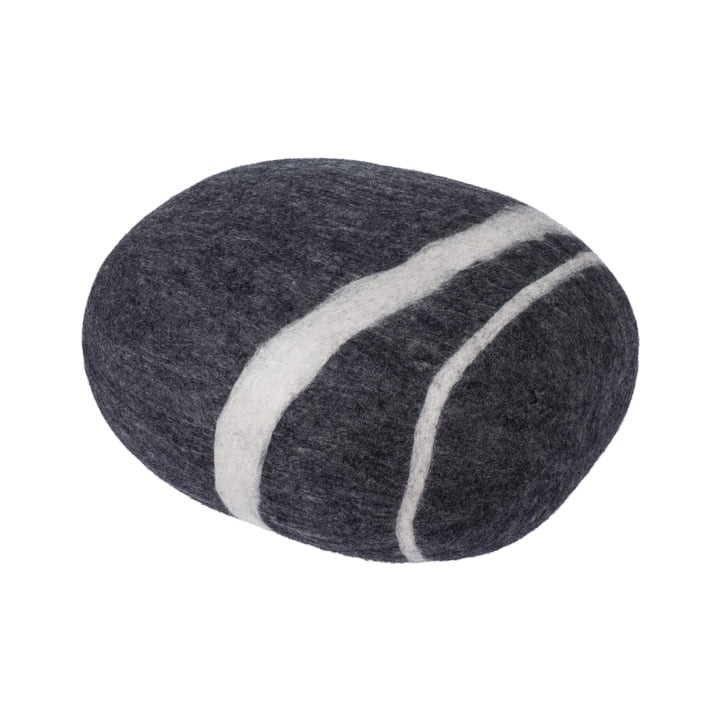 Hugo XL pebble cushion from myfelt in dark gray mottled