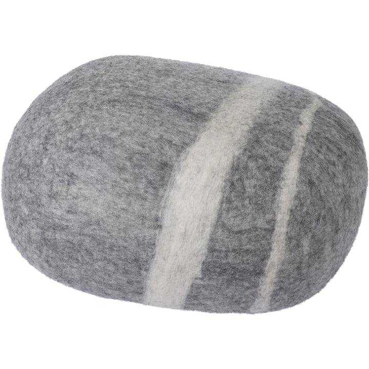 Pebble cushion Carl XL from myfelt in light gray mottled