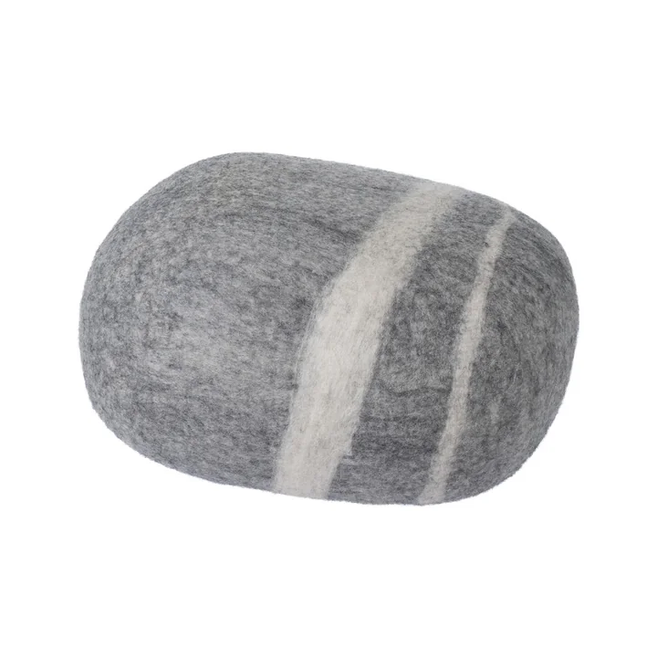 Pebble cushion Carl XL from myfelt in light gray mottled