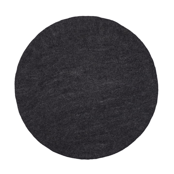 Hugo felt carpet Ø 140 cm by myfelt in mottled anthracite