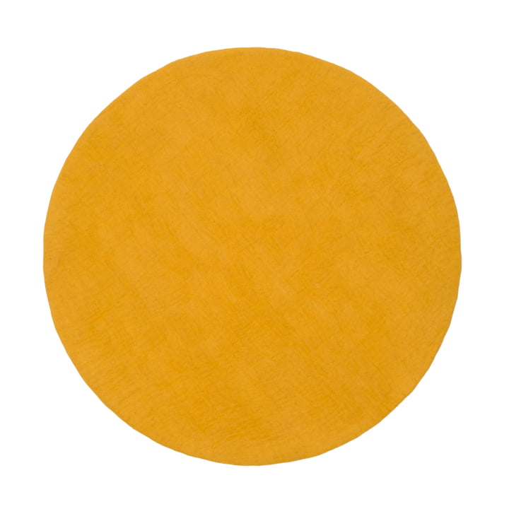 Klara felt carpet Ø 140 cm by myfelt in mustard yellow