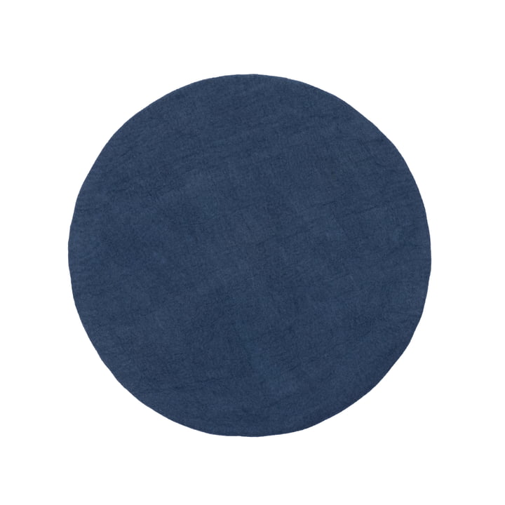 Alva felt carpet Ø 120 cm by myfelt in dark blue