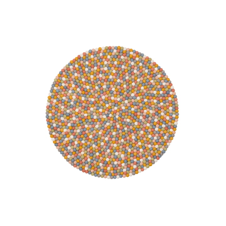 Read felt ball carpet Ø 70 cm from myfelt