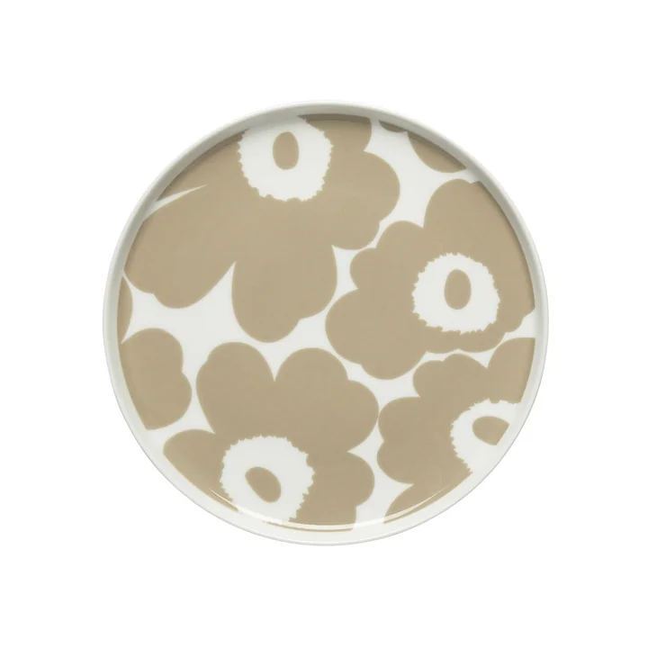 Oiva Unikko Plate Ø 20 cm, white / beige from Marimekko