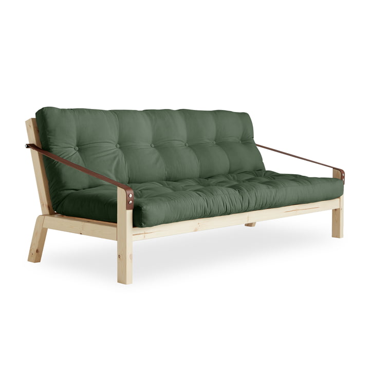 Poetry Sofa bed from Karup Design in natural pine / olive green