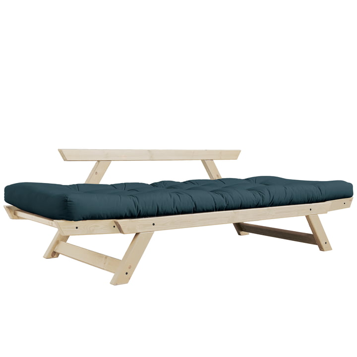 Bebop Sofa from Karup Design in natural pine / petrol blue