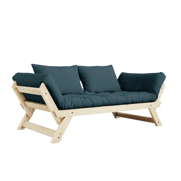 Bebop Sofa from Karup Design in natural pine / petrol blue