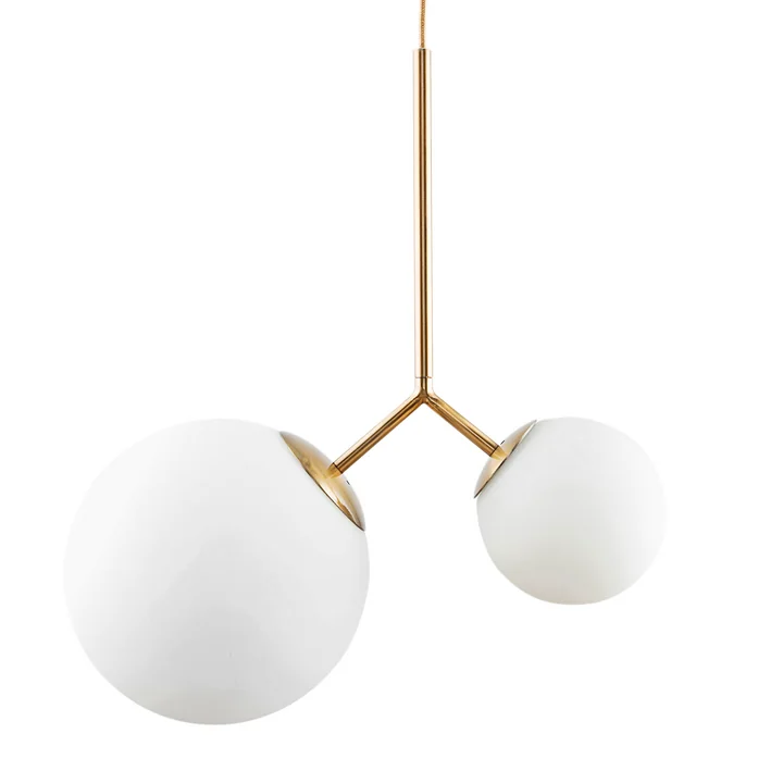 Twice pendant lamp by House Doctor in brass / white