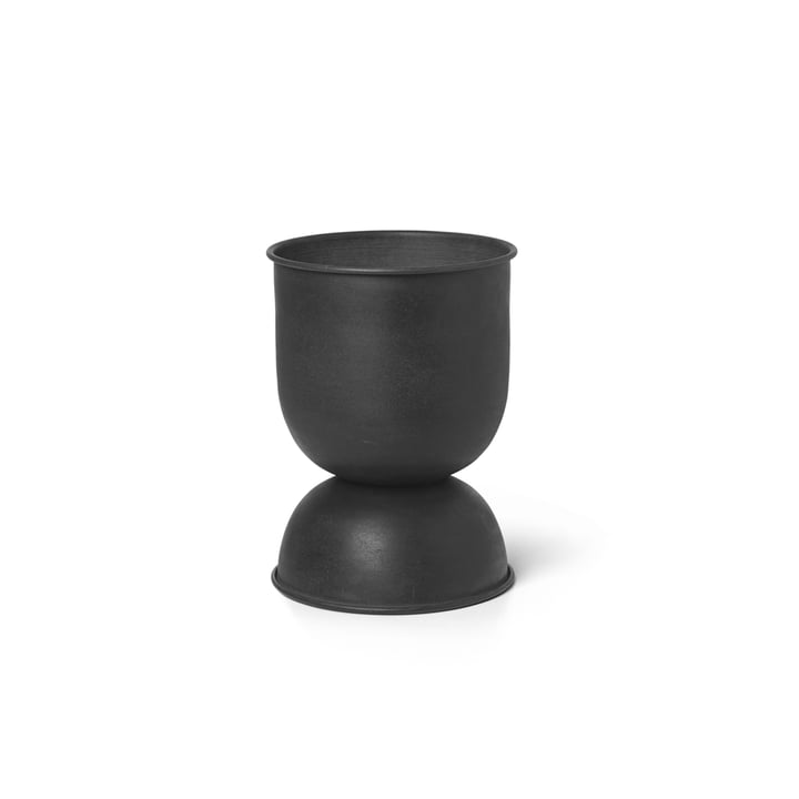ferm Living - Hourglass Flowerpot extra-small, Ø 21 x H 30 cm, black / dark gray