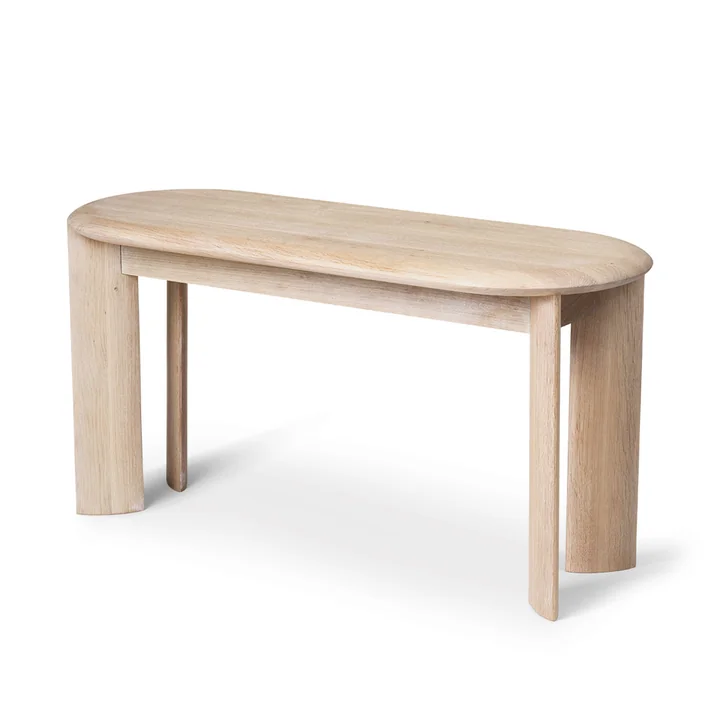 Bevel Bench, 90 x 35 cm, oak white oiled by Ferm Living