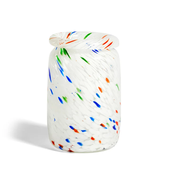 Splash Vase M, Ø 14.3 x H 22.2 cm, white dot by HAY