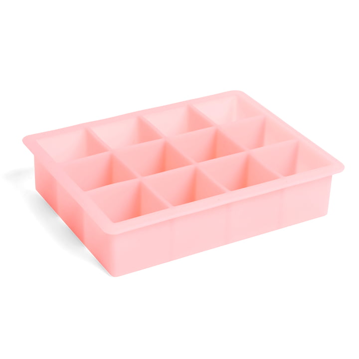 Silicone ice cube maker rectangular XL, pink by Hay