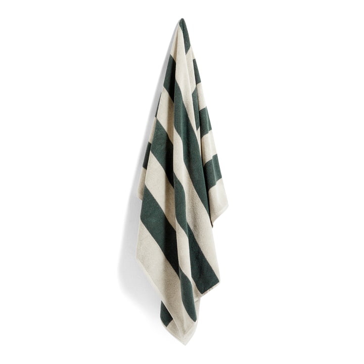 Frotté Stripe Bath towel, 100 x 150 cm, dark green from Hay