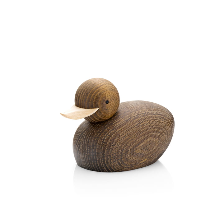 Lucie Kaas - Skjøde duck wooden figure small, smoked oak / maple