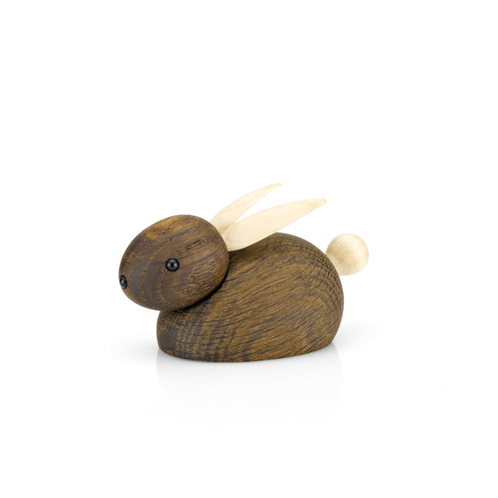 Lucie Kaas - Skjøde hare wooden figure small, smoked oak / maple