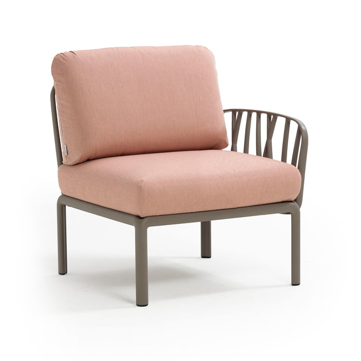 Komodo Modular sofa side element, tortora / pink quarzo from Nardi