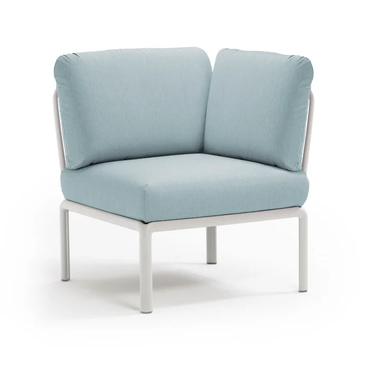Komodo Modular sofa corner element, white / ice blue by Nardi
