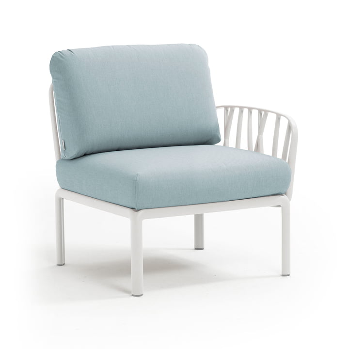 Komodo Module sofa side element, white / ice blue from Nardi