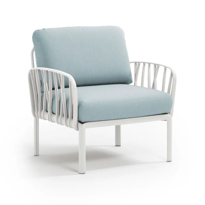 Komodo Poltrona Armchair, white / ice blue from Nardi