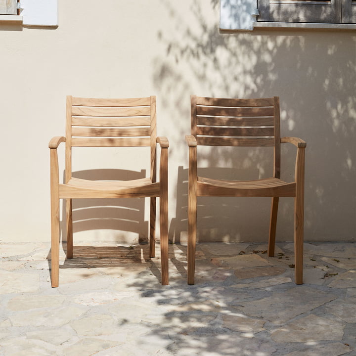 Ballare Chair, teak from Skagerak in the garden