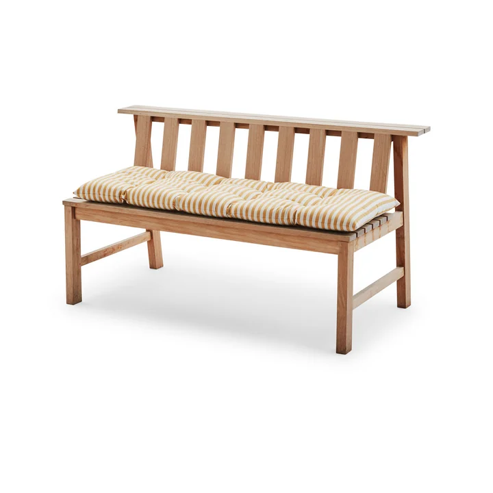 Barriere Seat cover 125 x 43 cm, golden yellow on the Plank bench from Skagerak