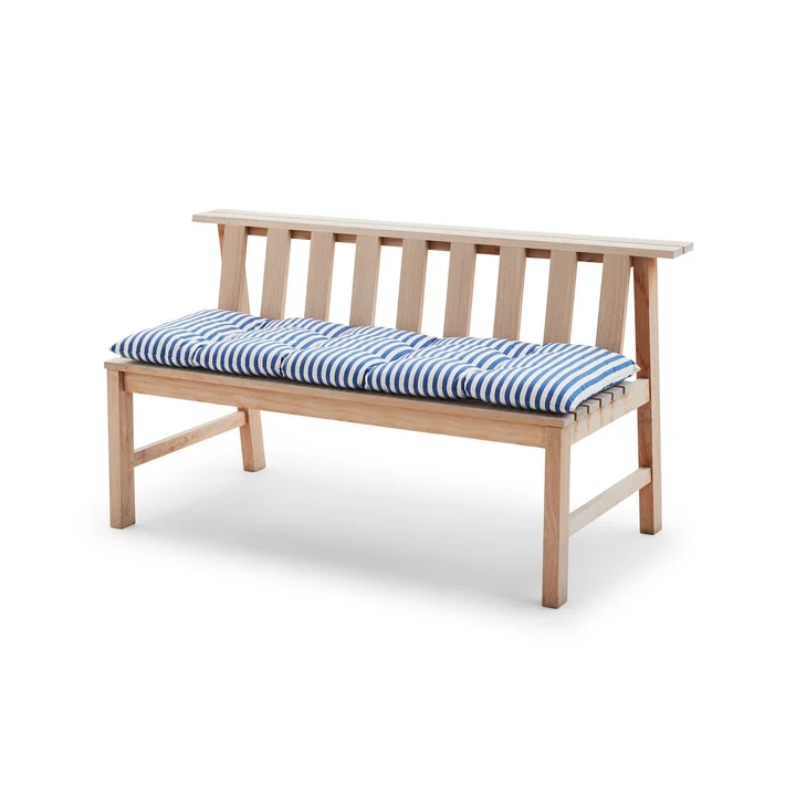 Barriere Seat cover 125 x 43 cm, sea blue on the Plank bench from Skagerak